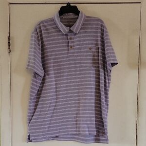 Men's Gray Striped Polo Shirt